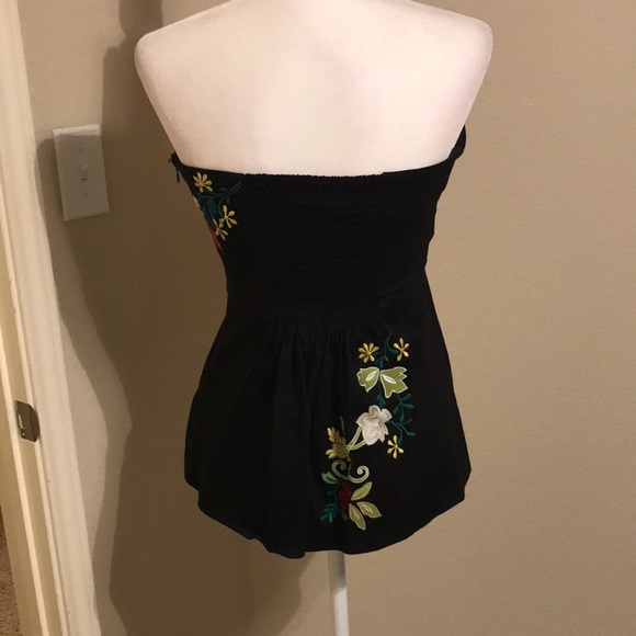 Anthro - Two of Us - strapless top with embroidery; side zipper - size 6 - Picture 5 of 10